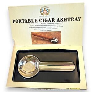 Portable Cigar Ashtray Don Diego 1997 Chrome Consolidated Cigar Corporation
